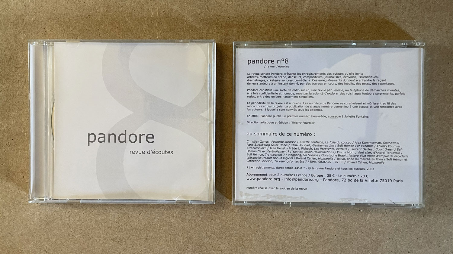 Pandore, revue d'écoutes - archives 1997-2004